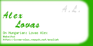 alex lovas business card